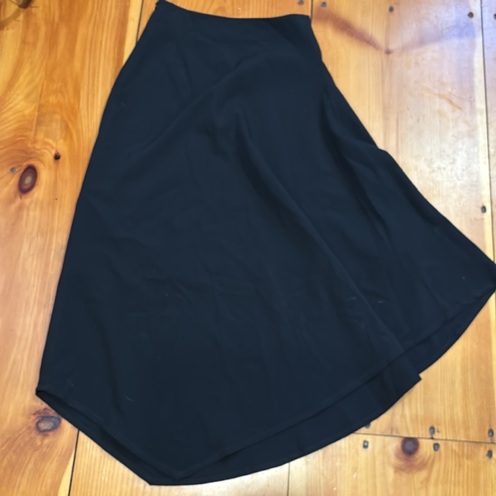 EUN HWA Paris 36 Black Lagenlook Asymmetrical Hem Skirt Midi